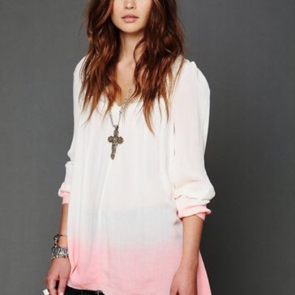 Free People Dip Dyed Ombre Long Sleeve Tunic